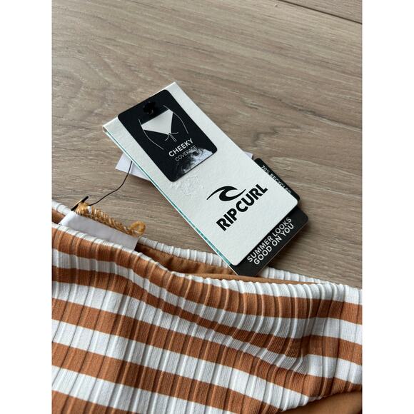 Rip Curl Premium Surf Cheeky Bikini Bottom - Light Brown Large NWT - Picture 6 of 9